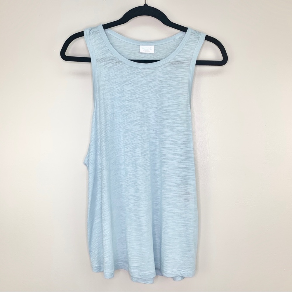 Abound Curved Hem Knit Tank Top Blue Size XL - Picture 2 of 12